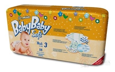 BabyBaby Soft Premium Midi 4-9kg dětské pleny 1x56 ks