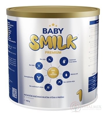 BABYSMILK PREMIUM 1 počáteční kojenecká mléčná výživa v prášku, s Colostrem (0 - 6 měsíců) 1x900 g