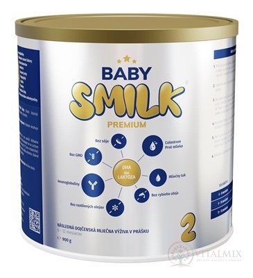 BABYSMILK PREMIUM 2 následná kojenecká mléčná výživa v prášku, s Colostrem (6 - 12 měsíců) 1x900 g