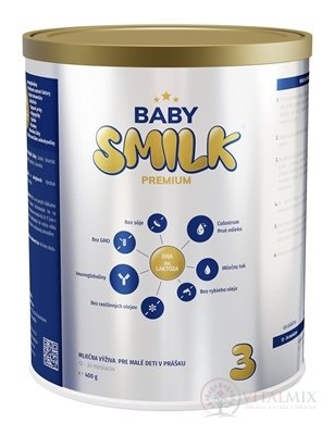BABYSMILK PREMIUM 3 mléčná výživa pro malé děti v prášku, s Colostrem (12 - 24 měsíců) 1x400 g