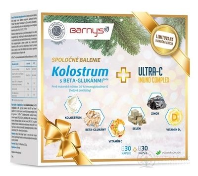 Barny's KOLOSTRUM s beta-glukany + ULTRA-C IMUNO cps (Vánoce) 2x30 (60 ks)
