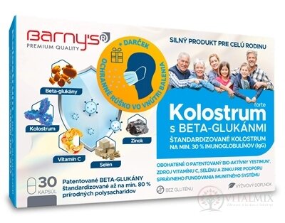 BARNY'S KOLOSTRUM s beta-glukany + dárek cps 1x30 ks + dárek 1ks, 1x1 set