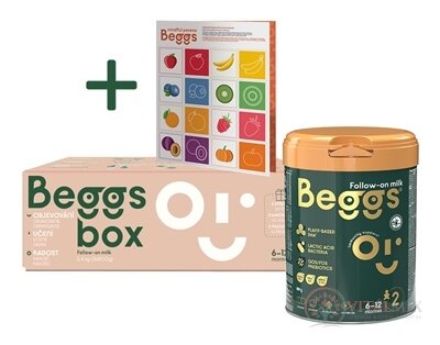 Beggs 2 box následná kojenecká mléčná výživa (od ukonč.6.měsíce) + pexeso, 3x800 g (2,4 kg)