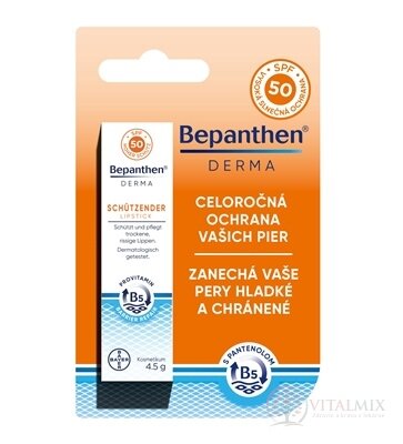 Bepanthen DERMA Balzám na rty SPF 50 tyčinka a panthenolem, s ochranným faktorem 1x4,5 g