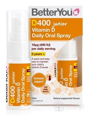 Better You Vitamin D 400 Junior orální sprej s příchutí máty 1x15 ml