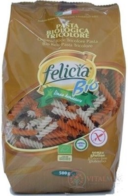 BIO rýžové těstoviny Felicia FUSILLI Tricolor 1x500 g