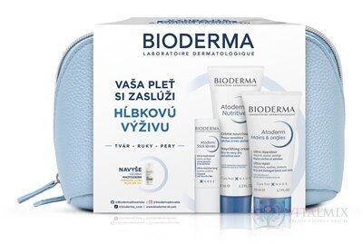 BIODERMA Atoderm dárkový balík - suchá pokožka Nutritive krém 40ml + krém na ruce 50ml + tyčinka na rty 4g + vzorek Photoderm XDefense, 1x1 set