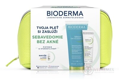 BIODERMA Sébium dárkový balík - pleť s akné gel moussant 200 ml + Kerato + gel-krém 30 ml + vzorek Photoderm XDefense, 1x1 set
