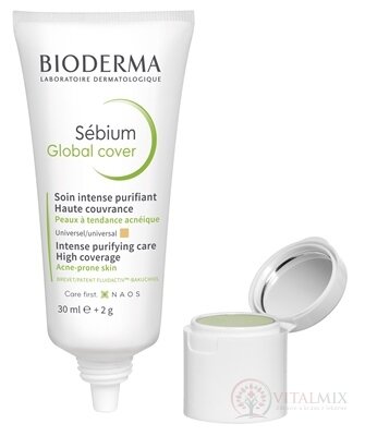 BIODERMA Sébium Global Cover tónovaný krém 30 ml + korektor 2 g, 1x1 set