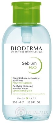 BIODERMA Sébium H2O PUMPA micelární pleťová voda pro mastnou a smíšenou pleť 1x500 ml