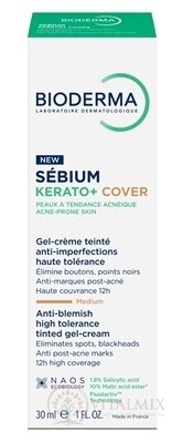 BIODERMA Sébium Kerato+ Cover gel - krém, tónovaný, Medium, 1x30 ml