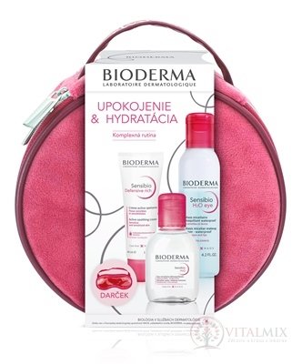 BIODERMA Sensibio set Vánoce 2022 Sensibio H2O 100ml + H2O eye 125ml + Defensive rich 40ml + dárek, 1x1 set