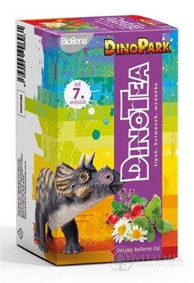 Biogena DinoTea šipka, heřmánek, meduňka dětský bylinný čaj (od ukonč. 7. měsíce), nálevové sáčky 20x1,5 g (30 g)
