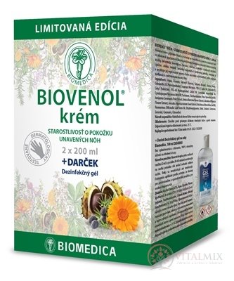 BIOMEDICA Biovena krém + dárek 2x200 ml + dárek BIOMEDICA Dezinfekční gel 1x100 ml, 1x1 set