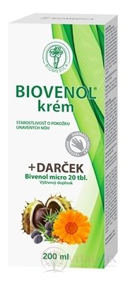 BIOMEDICA Biovena krém + dárek tuba 200 ml + BIVENOL micro tbl 20 ks, 1x1 set