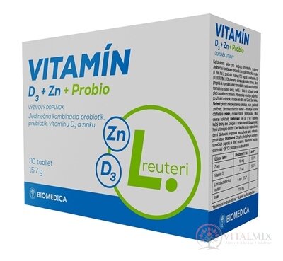 Biomedice Vitamin D3 + Zn + Probio tbl 1x30 ks