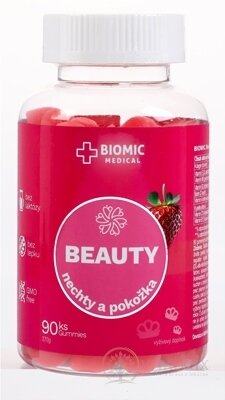 BIOMIC BEAUTY gummies, jahodová příchuť 1x90 ks