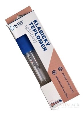 BIOMIC Klasický TEPLOMĚR galliový (bezortuťový) s pouzdrem 1x1 ks