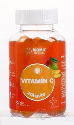 BIOMIC VITAMIN C 250 mg gummies, mangová příchuť 1x90 ks