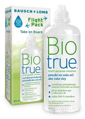 Biotrue multi-purpose solution flight pack roztok na kontaktní čočky (zelený) 1x100 ml
