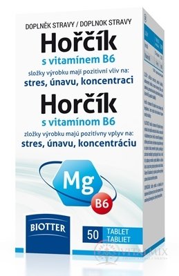 Biotter Hořčík s vitaminem B6 tbl 1x50 ks