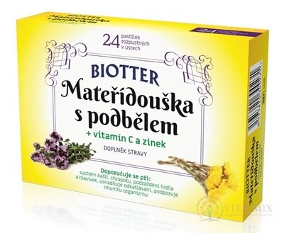 Biotter Mateřídouška s podbělem pastilky 1x24 ks