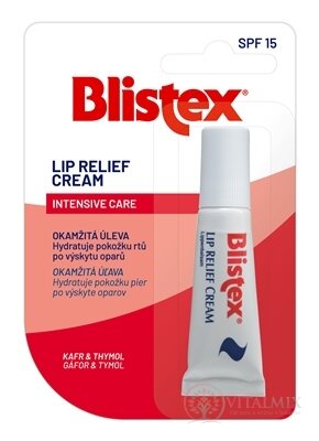 Blistex LIP BALZÁM - RELIEF CREAM SPF 15 balzám na rty, krém v tubě 1x6 ml
