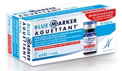 BLUE MARKER AGUETTANT 10 mg/mL roztok methylenové modré, k označení operovaných tkání a vzorků 10x1 ml