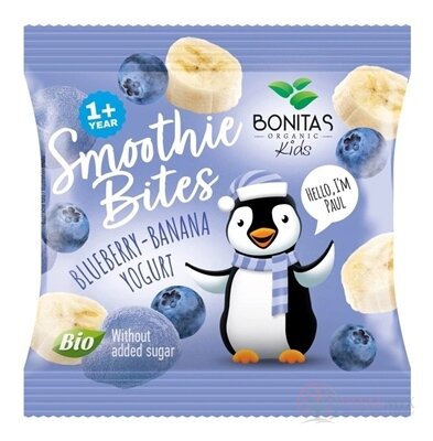 BONITAS Smoothie Bites Bluberry-Banana Yogurt BIO mrazem sušená borůvka-banán s jogurtem 1x10 g