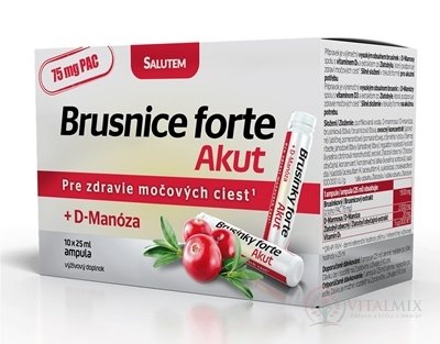 Brusinky forte Akut SALUTEM roztok v ampulích + D-Manóza 10x25 ml (250 ml)