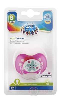 Canpol Babies Utišující dudlík Příroda latex (6-18m) B, kulatý, 1x1 ks
