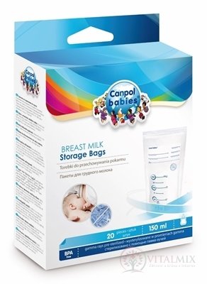 Canpol Babies Kapsy na skladování mléka objem 150 ml, 1x20 ks