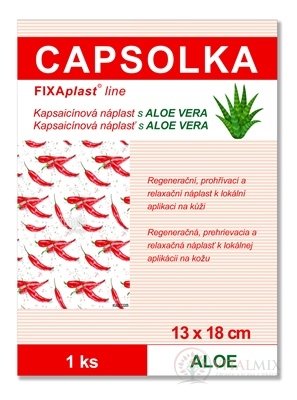 CAPSOLKA hřejivá kapsaicínová náplast s ALOE VERA 13 x 18 cm, 1x1 ks