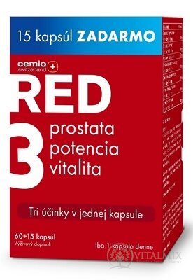 Cemio RED3 cps 60+15 zdarma (75 ks)