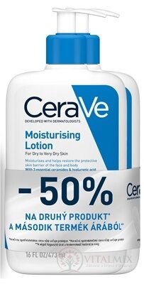 CeraVe HYDRATAČNÍ MLÉKO DUOPACK pro suchou až velmi suchou pokožku (50% sleva na 2. produkt) 2x473 ml