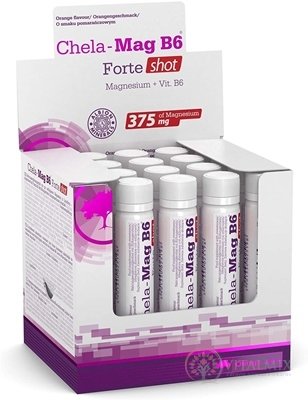 Chela-Mag B6 Forte shot ampule, pomerančová příchuť 20x25 ml