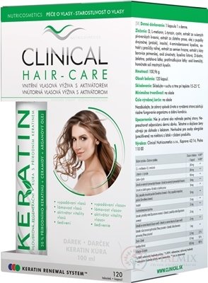 CLINICAL HAIR-CARE cps 120 ks + dárek Keratin kúra 100 ml, 1x1 set