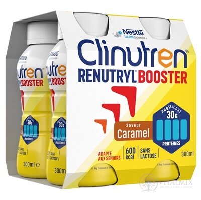 Clinutren RENUTRYL BOOSTER sol, karamelová příchuť 4x300 ml (1200 ml)