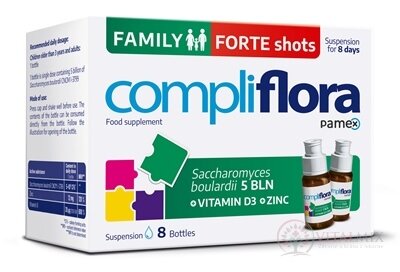 Compliflora Family Forte shots suspenze v lahvičkách, broskvová příchuť, 8x10 ml (80 ml)