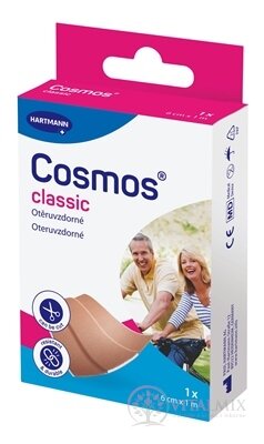 Cosmos Classic otěruvzdorná náplast na rány, (6 cm x 1 m) (inov.2025) 1x1 ks