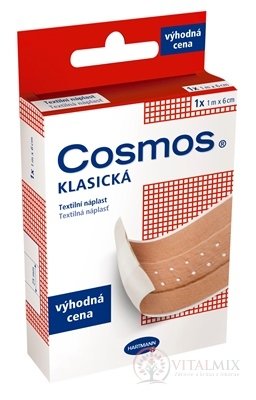 COSMOS KLASICKÁ Textilní náplast 1m x 6cm, výhodná cena, 1x1 ks