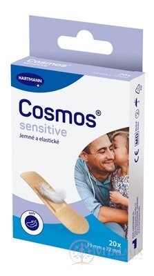 Cosmos Sensitive jemná elastická náplast na rány, (19 mm x 72 mm) (inov.2025) 1x20 ks