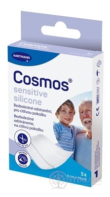 Cosmos Sensitive Silicone náplast na rány na citlivou pokožku, (6 cm x 10 cm) (inov.2025) 1x5 ks