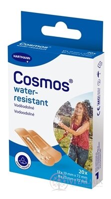Cosmos Water-resistant voděodolná náplast na rány, 2 velikosti (inov.2025) 1x20 ks