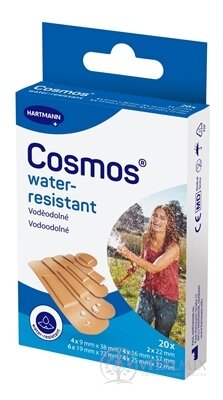 Cosmos Water-resistant voděodolná náplast na rány, 5 velikostí (inov.2025) 1x20 ks