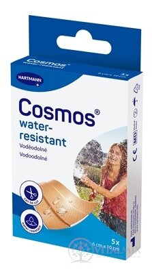 Cosmos Water-resistant voděodolná náplast na rány, (6 cm x 10 cm) (inov.2025) 1x5 ks