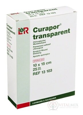 CURAPOR KRYTÍ NA RANY TRANSPARENT 10x15 cm sterilní, voděodolné 1x25 ks