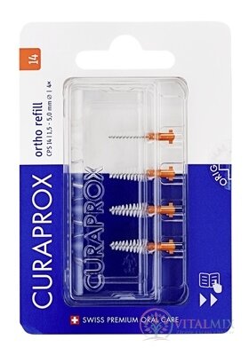 CURAPROX CPS 14 ortho refill oranžová mezizubní kartáčky bez držáku 1x4 ks