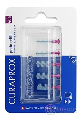 CURAPROX CPS 406 Perio refill fialová mezizubní kartáčky bez držáku 1x5 ks