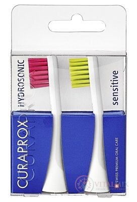CURAPROX HYDROSONIC SENSITIVE Hydrosonická náhradní hlavice, magenta + zelená, 1x2 ks